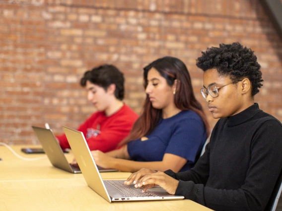 Students studying quietly